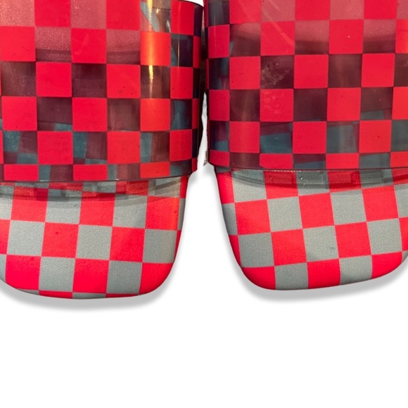 🎩🗝️NWOB $98 Gianni Bini
Cobitwo Checkered Banded Square Toe Sandals Pink/Blue - Picture 3 of 4